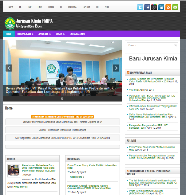 Website Jurusan Kimia FMIPA UR