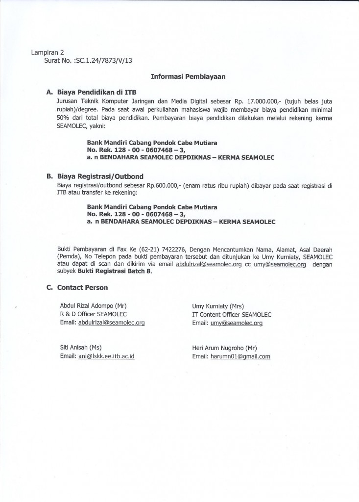 Pengumuman D3-D4 ITB-SEAMOLEC Batch 8 Gelombang 1-004