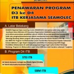 Penawaran Program D3 ke D4 Serta S2 Kerjasama ITB SEAMOLEC