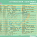 Jadwal Penceramah Tarawih 1435 H / 2014 M Masjid Salman ITB